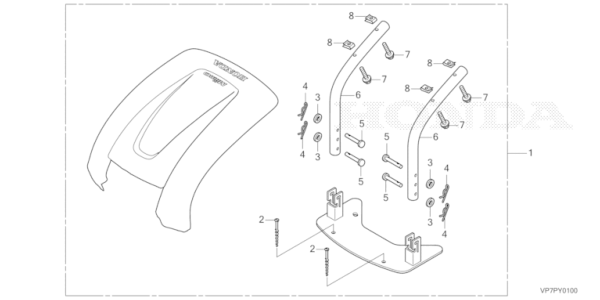 TOIT DE STATION D'ACCUEIL HRM2500E HONDA MIIMO